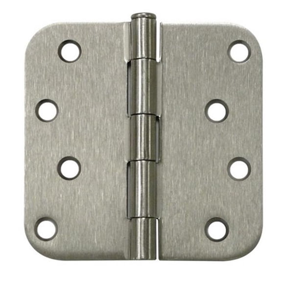 Deltana S44R515 4 x 4 x 0.62 in. Radius Hinge- Satin Nickel - Steel - Pack of 2