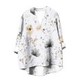 thumbnail image 5 of Yxbdin Plus Size 3/4 Sleeve Shirts for Women V Neck Clothes Vacation Casual Spring Clothes Fashion Printed Tops White XL, 5 of 5