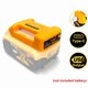 thumbnail image 2 of 2 Pzas Adaptador USB Charger para Dewalt 18V 20V Batería de Litio Portátil Puerto Type-C Carga Rápida Estante de Almacenamiento de Batería Soporte Estuche, 2 of 8