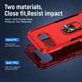 thumbnail image 5 of Case for Google Pixel 9A with Rugged Rotated Ring Holder Stand, Military Grade Heavy Duty Cover Support Magnetic Car Mount Shockproof Protective Case for Google Pixel 9A, Red+Rose, 5 of 10