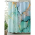 thumbnail image 2 of Shower Curtain Marble Texture Shower Curtains for Bathroom, Waterproof Polyester Shower Curtain Set with Hooks, Extra Long 72" x 78" Aqua Cyan Marble Crack, 2 of 6