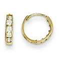thumbnail image 1 of 14k Yellow Gold Cubic Zirconia Cz Hinged Hoop Earrings Stone, 1 of 5