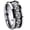 Black Concave, variant on Celtic Knot Heart Step Edge Black And Blue Tungsten Ring 10MM