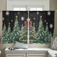 thumbnail image 5 of Black Christmas Sheer Curtains 45 Inch Length 2 Panels Set, Semi Transparent Voile Rod Pocket Curtains for Living Dining Room Bedroom Drapes Snowflake Xmas Christmas Tree, 5 of 8