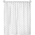 thumbnail image 4 of Boho Bohemian Chevron Geometric Neutral Shower Curtain for Bathroom White Grey Herringbone 72Wx72H Inch Striped Classy Contemporary Decor Fabric Set Polyester Waterproof, 4 of 6