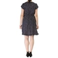 thumbnail image 3 of Unique Bargains Women's Floral Print Ruffle Hem V Neck Chiffon Wrap Dress, 3 of 7