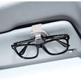 thumbnail image 3 of (Beige)2 paquetes de soportes para gafas de coche, clip universal para gafas de sol con visera de coche, colgador de gafas de cuero y clip para tarjetas de billetes, soporte para gafas, 3 of 5