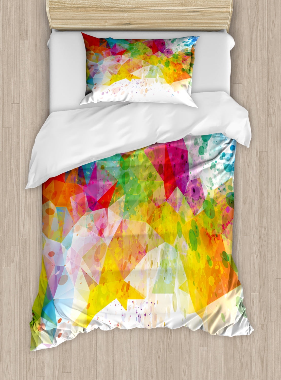 Colorful Duvet Cover Set, Abstract Art Designed Color Splash