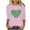 Pink, variant on Jinhomg St. Patrick's Day Shirts for Women Irish Shamrock Graphic Print Tshirt 3/4 Length Sleeve Womens Cute Tops Love Heart Graphic Tees Lucky Blessed T-shirts Deals of Today Green L