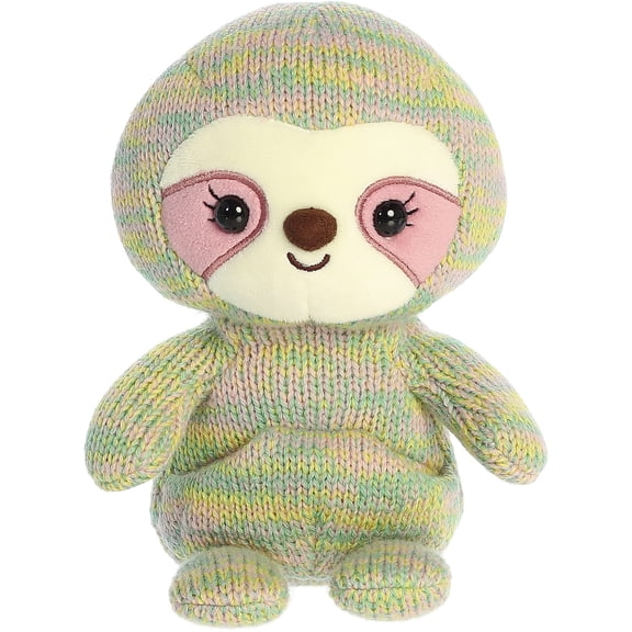 Aurora 33743 9.5 in. Snuggly Cozyroos Sloth Tactile Stimulation Irresistible Cuteness Stuffed Animal Plush Toy, Green