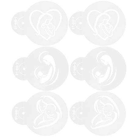 

HOMEMAXS 6 Pcs/2 Sets Mother s Day Cookie Stencil Baking Template Cake Decorating Stencil