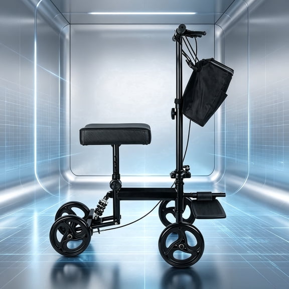 Arshin Steerable Knee Scooter,Knee Walker Scooter for Adults with 8" Front Wheels,Foldable Knee Scooter for Foot Surgery Crutches Alternative,Black