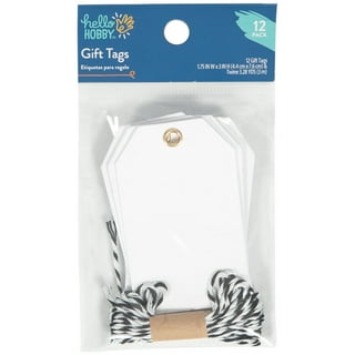 JAM Paper Gift Tags with String, Small, 3 1/4 x 1 5/8, White, 100