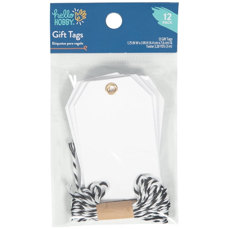 Blank Cardstock Tags With Twine, 12 Count photo 2