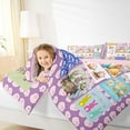 thumbnail image 5 of Feelyou Happy Easter Teens Bedding Comforter Set, Kawaii Bunnies Animal Twin Comforter Sets, Purple Cartoon Patchwork Reversible Bedding Set, Cute Super Cozy Room Decor, 2 Pieces, 5 of 9