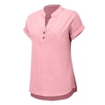 thumbnail image 6 of GZWYHT Cotton Gauze Tops For Women，Beach Vacation Clothes for Women Boho Peasant Gauze Blouses Cotton Blouses for Women Linen Button Down Shirt Women Plus Size Tops, 6 of 8
