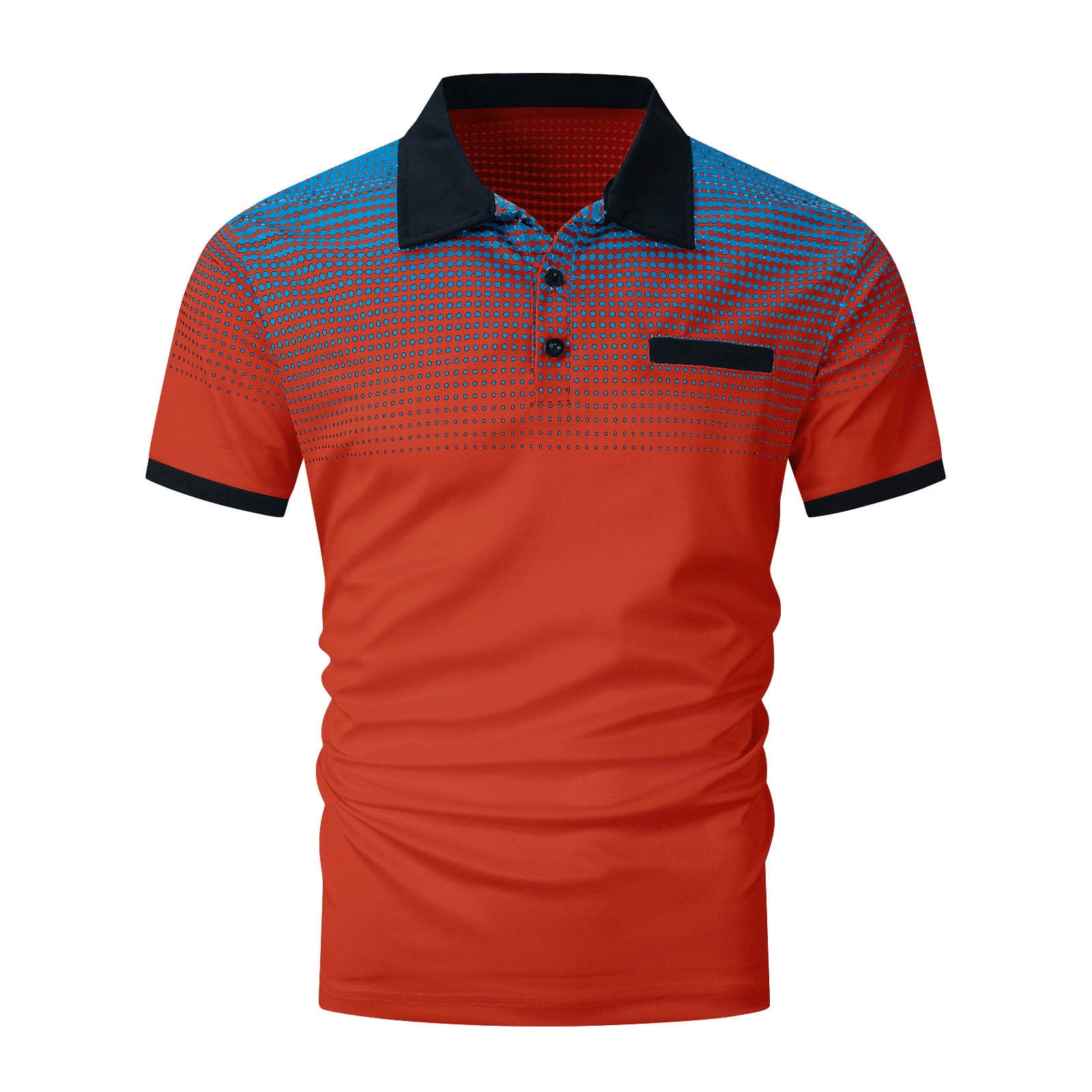 ホットセール - アートトラベルシューズ Gradient Polka Men's WREESH Sport Top Sleeve Short Shirt Clothing