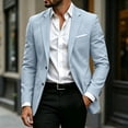 thumbnail image 5 of Tqyyweavej Men's Blazers Slim Fit Two Button Business Casual Suit Jacket Long Sleeve Notch Lapel Suit Sports Coat with Faux Flap Pockets, 5 of 10