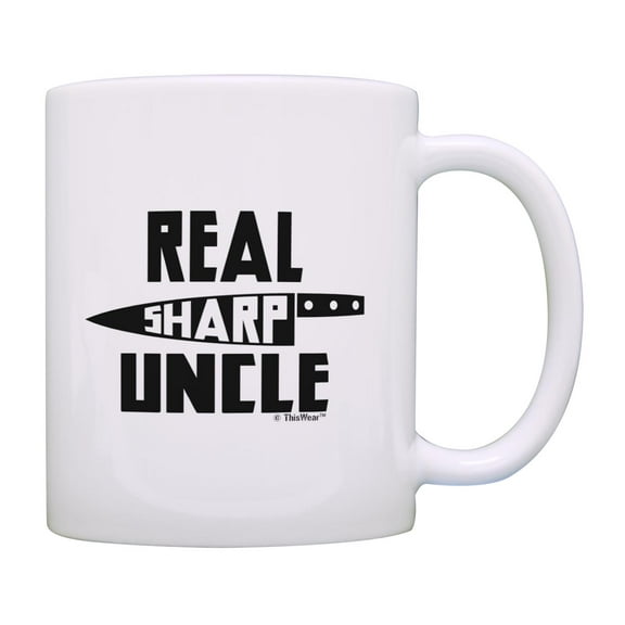 ThisWear Uncle Appreciation Gift Real Sharp Uncle Knife Pun Ceramic 11oz Coffee Mug Uncle