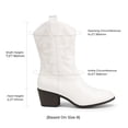 thumbnail image 2 of Bota DREAM PAIRS DWUMMB2505 Blanca Bordada Media Caña 5.5, 2 of 7