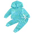 thumbnail image 1 of EIMELI Ensemble de Vêtements d'Automne pour Bébé Filles Sweat à Capuche Manches Longues Pantalons 2 Pcs, 1 of 7