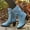 Light blue, variant on UTTOASFAY Shoes Women Boots,European and American Style Large Size High Heel Denim Mid-Tube Women's Boots