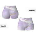 thumbnail image 5 of Vsdgher Lavender Glitter Foil Stripes print Workout Shorts for Women Seamless Soft Smooth Gym Yoga Scrunch Active Exercise Fitness Shorts, 5 of 8