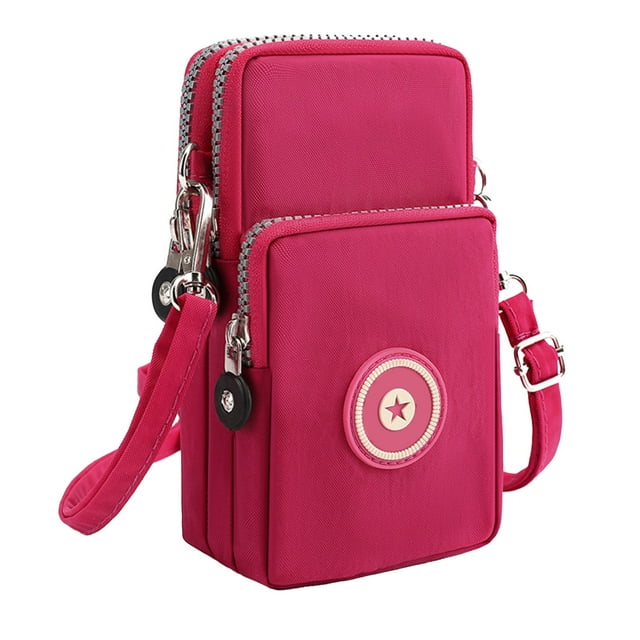 Nylon Crossbody Sling Bag, Minimalist Travel Backpack with Adjustable Strap, Multi-Compartment Design for Phone, Wallet, and Essentials, Durable Outdoor Use