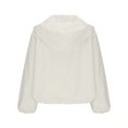 thumbnail image 5 of Sexlip Women Bat Sleeve Oversized Hoodie V Neck Solid Casual Loose Pullover Long Sleeve Sweatshirts White L, 5 of 6