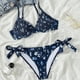 thumbnail image 2 of Sexy High Cut String Bikini Floral Conjuntos Lindos Trajes de baño con aros para mujeres Push Up 2 piezas Trajes de baño Feliz Sencillez, 2 of 5