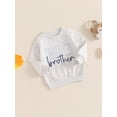 thumbnail image 6 of Aojekbee Toddler Girls Boys Sweatshirts Sister Brother Matching Clothes Letter Embroidery Crew Neck Long Sleeve Kids Pullovers Fall Tops, 6 of 10