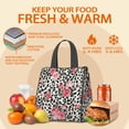 thumbnail image 5 of Pioneer Flower Floral Print Pattern Insulated Lunch Bag for Women & Adults,Large Portable Soft Cooler Lunch Bag,Thermal Food Storage Tote with Pearl Cotton,8.66L,8.75x5.75x9.5 Inch, 5 of 6