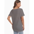thumbnail image 2 of Women's Lightweight Short Sleeve V-Neck T-Shirt - Loose Fit Casual Summer Top, 2 of 6