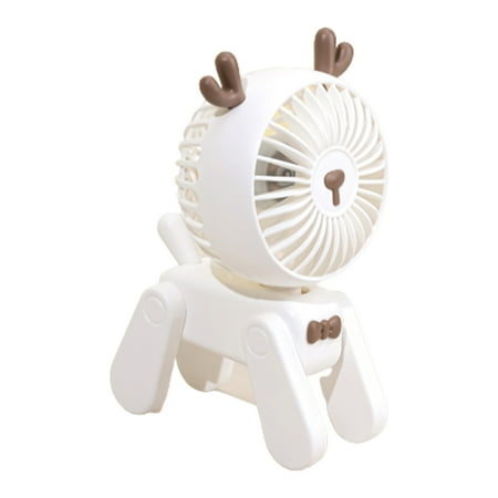 

Mini Cartoon Fan 1200 mAh Cartoon Pet Dog Elk Fan 3-Levels Portable Rechargeable Fan Summer Outdoor Indoor