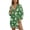 Shamrock Green Music Notes, variant on Xixirimido Brown Cowhide Sunflower Print Women's Long Sleeve Button-Up Beach Cover Up, Stylish Versatile Swimwear Cover-Up with Side Slits & Chest Pocket, Size 2XL