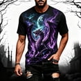 thumbnail image 3 of Halloween T Shirts for Men Short Sleeve Crewneck Casual Dragon Graphic Tee Shirt, 3 of 5