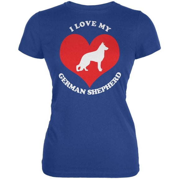 Valentines I Love My German Shepherd Royal Juniors Soft T-Shirt - 2X-Large