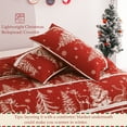 thumbnail image 5 of Exclusivo Mezcla Christmas Quilt Set Queen Size Bedding Set, Reversible Rust Red Striped Bedspreads or Coverlets with Christmas Trees Snowflakes Pattern, 5 of 6