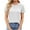 Womens Tops Short Sleeve-White, variant on Homenesgenics Womens Tops under $5 Women's New Short-sleeved Round Neck Lace Splicing Solid Color Casual Blouse Black XXL