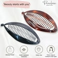 thumbnail image 2 of Parcelona French Fat Oval Shell and Black Large 5" Set of 2 Banana Hair Clips, 2 of 8