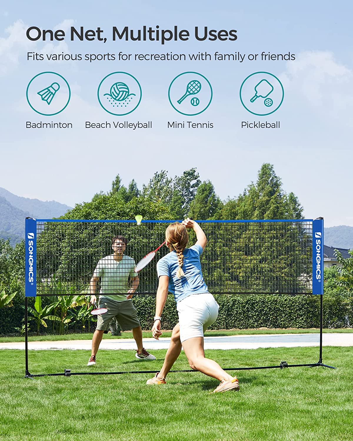 SONGMICS Portable Badminton Net Set 10 Feet photo 6