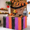 thumbnail image 6 of Mecorevxz Halloween Wavy Foil Fringe Table Skirt Black Orange Purple Mixed Color Metallic Table Curtain Table Decoration and Dessert Table Cover(B), 6 of 9