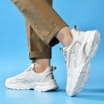 thumbnail image 6 of Men's Breathable Mesh & Synthetic Casual Sneakers, Lightweight Lace-Up Dad Shoes with Chunky Sole, Non-Slip Footwear for Walking, Running, and Everyday Wear, 6 of 10