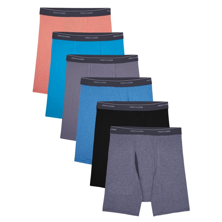 Fruit of the Loom Men's CoolZone Fly Boxer Briefs, 6 Pack, Sizes S-3XL ...