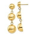 thumbnail image 6 of 14K Yellow Gold Polished Half Ball Dangle Earrings, 6 of 6