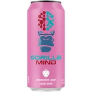 Gorilla Mind, Energy Drink - Strawberry Candy (12 Drinks , 16 Fl Oz. Each)