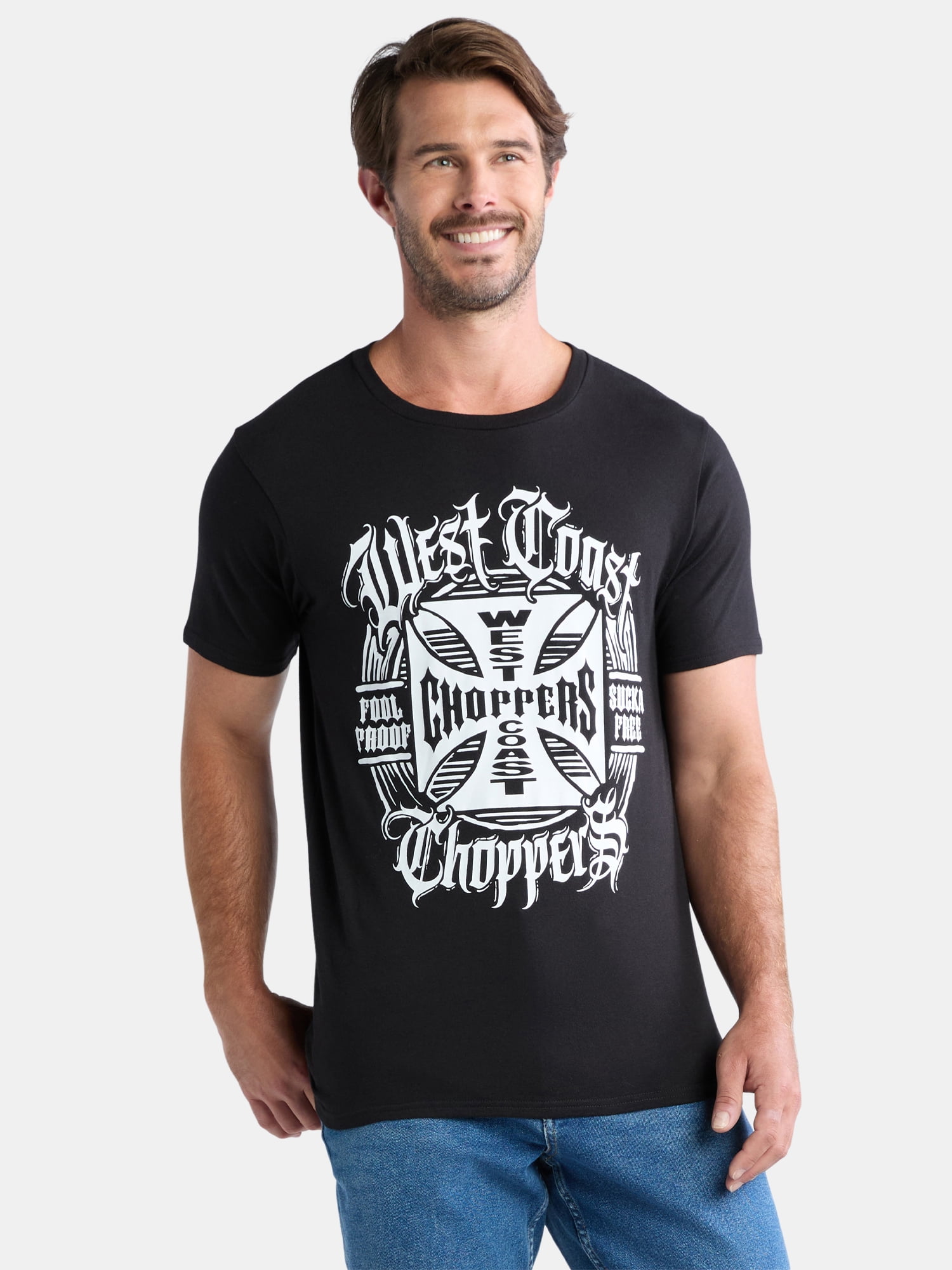 West Coast Choppers Men's Graphic Tee with Short Sleeves, Sizes S
