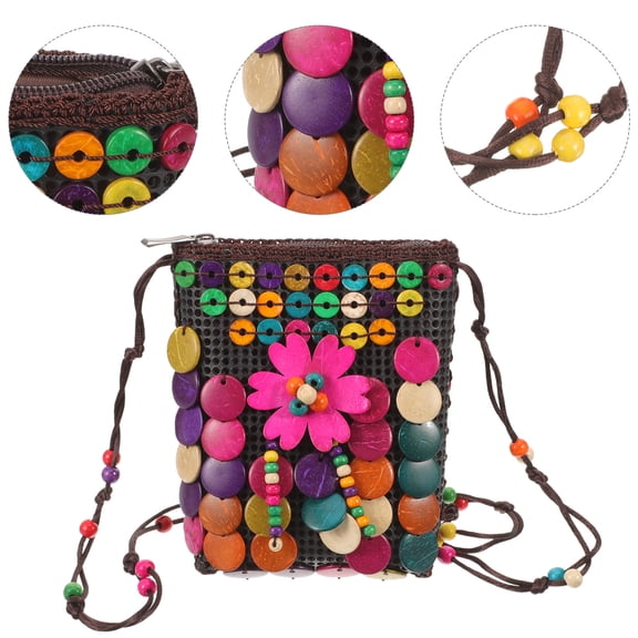 LULULION 1Pcs Crossbody Handbags for Women Multi Ethnic Style Polyester Organizing