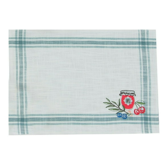 Set of 4 HAPPINESS IS HOMEMADE Cotton Embroidered Placemats, by Kay Dee Designs