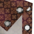 thumbnail image 5 of Ambesonne Damask Grommet Curtain, Abstract Victorian Style, 50" x 54", Orange Magenta Black, 5 of 6